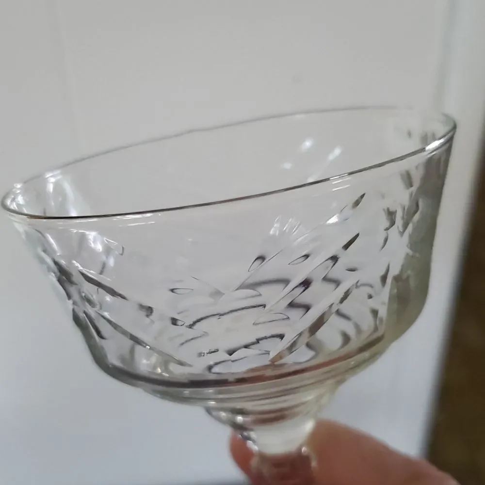 Set of 3 Vintage Crystal Wine Glasses